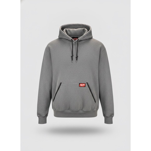 Milwaukee Tool Mens XL Gray Pullover Hoodie Fleece Lined Workwear Sweatshirt